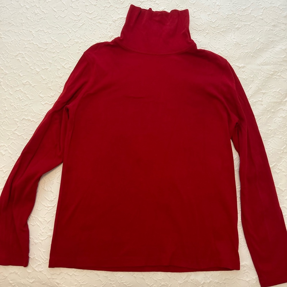 St. John's Bay Red Turtleneck tee size L